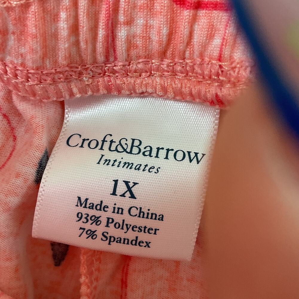 Croft & Barrow Womens 1XL Flamingo Print Matching Pajama Tank And Shorts Set - Picture 6 of 9